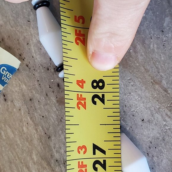 Vintage Retro Long Geometric Black White Beaded Necklaces‎ Set Of 2 28" - Picture 6 of 7